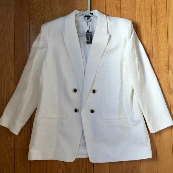 Express Jackets & Blazers - Express White Tweed XL Women's Blazer With Fancy Stylish Buttons